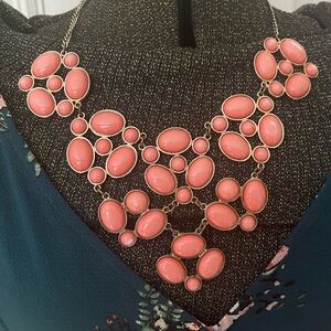 Pink/coral statement necklace